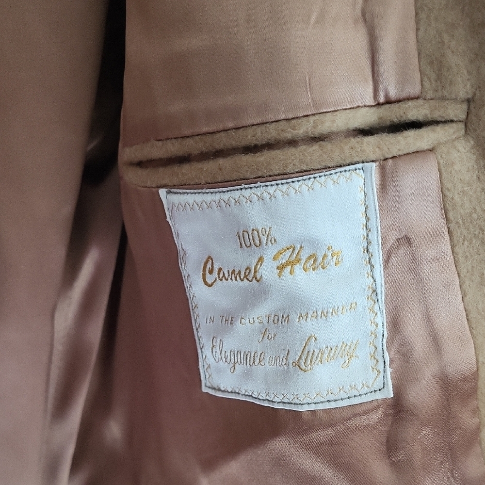 vintage camel 100 camel fur Tan Overcoat - Picture 3 of 10